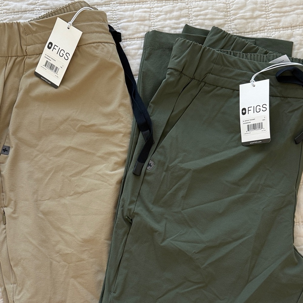 Figs Olive and Tan Scrub Pants